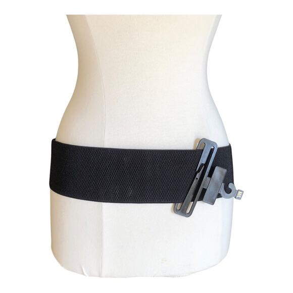 Oker NIP Women’s Blue Silver Sequin Elastic Waistband Rhinestones Buckle Belt - Picture 4 of 16